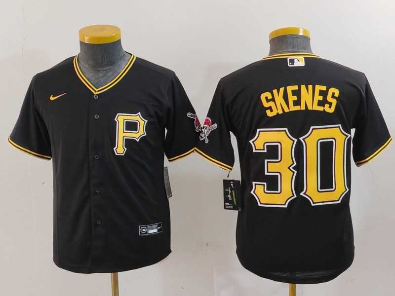 Youth Pittsburgh Pirates #30 Paul Skenes Black Stitched Cool Base Nike Jersey->mlb youth jerseys->MLB Jersey